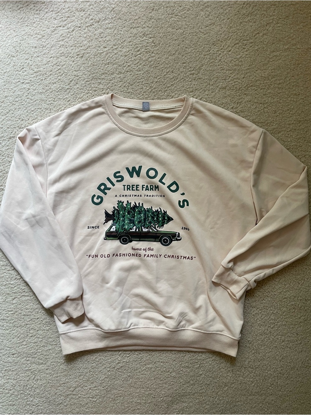 Griswold's Tree Farm Cream Graphic Christmas Sweatshirt - Women’s